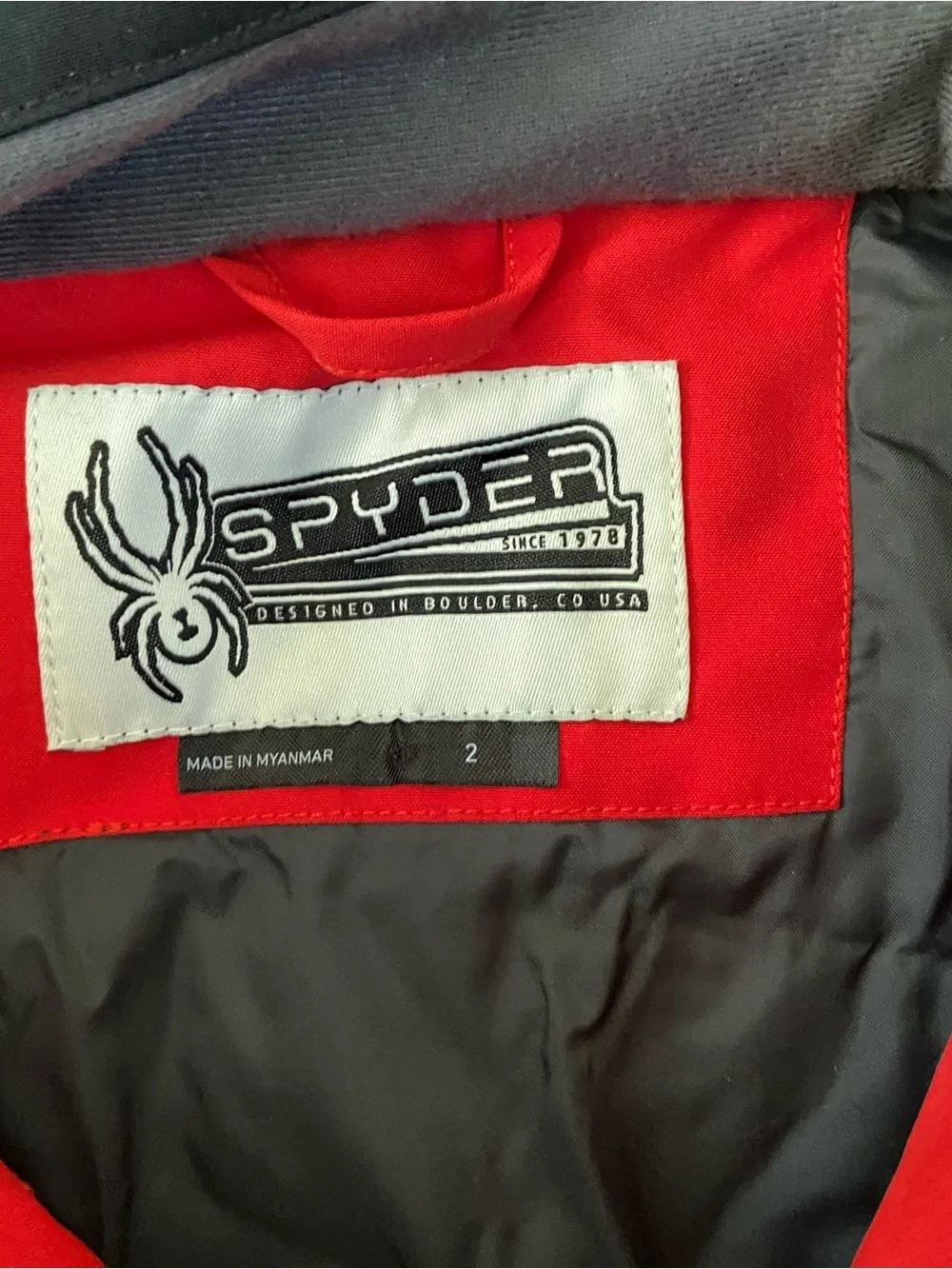 Spyder Challenger Black & Red Hooded Winter Ski Jacket